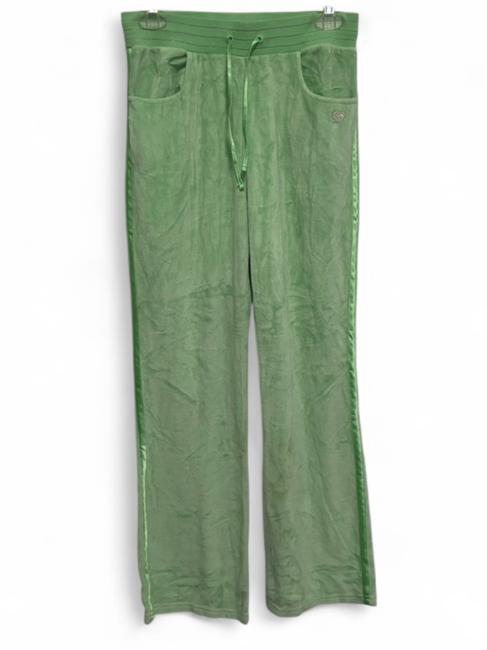 Y2K Arizona Jean Co Light Green Velour Drawstring Track Pants